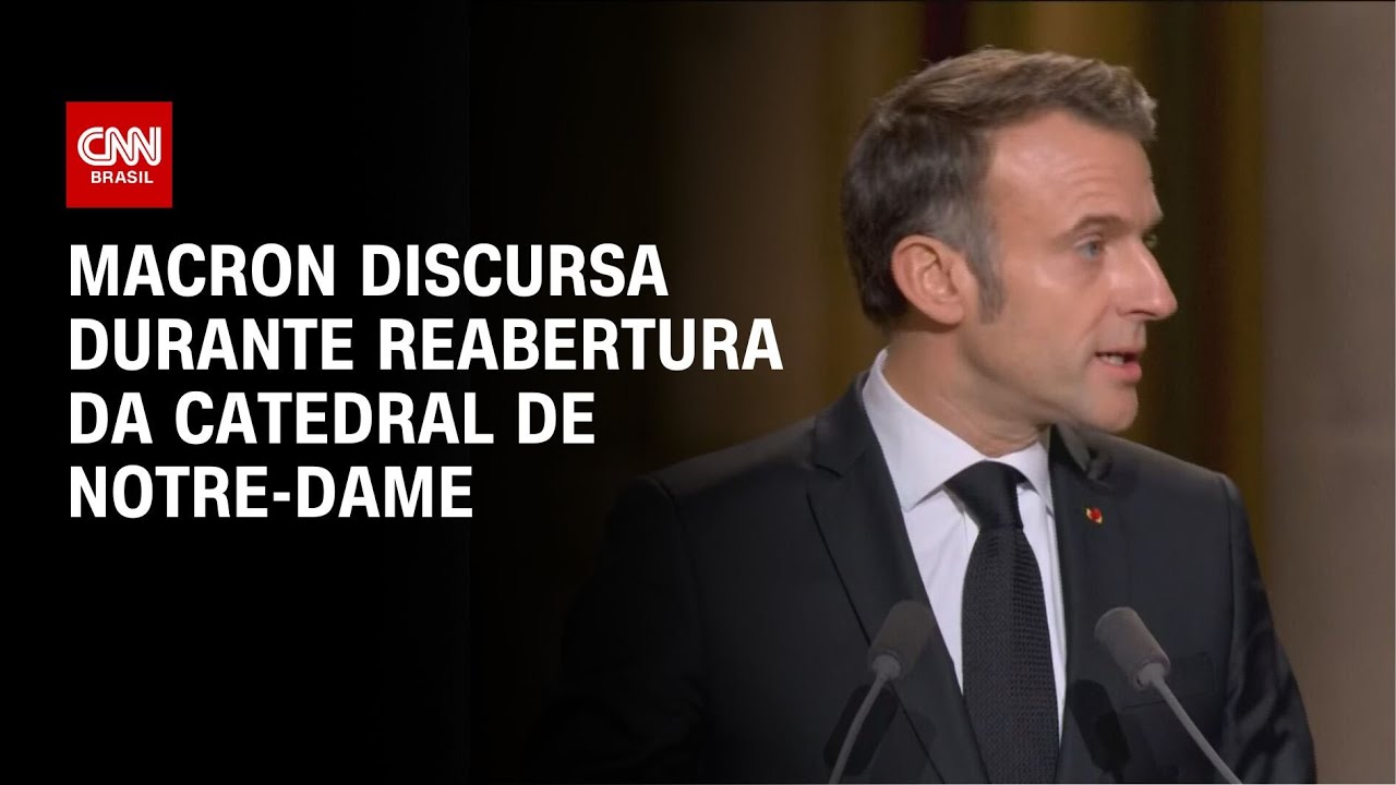 Macron discursa durante reabertura da catedral de Notre-Dame | AGORA CNN