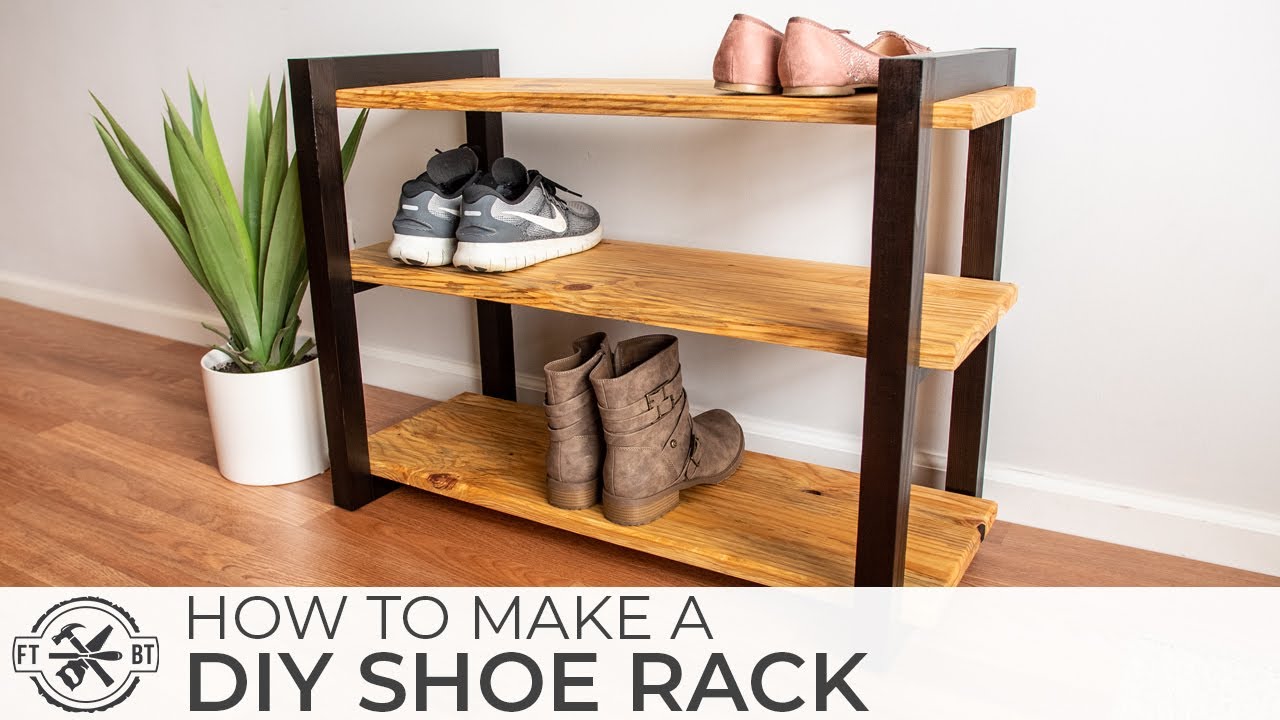 DIY Shoe Rack with Stunning Shou Sugi Ban Finish