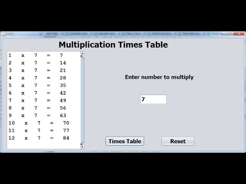 How To Create Multiplication Table Using While Loop In Java Netbeans