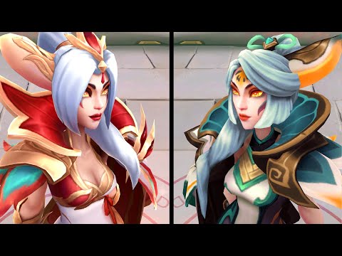Brave Phoenix Xayah Chroma vs Prestige Brave Phoenix Xayah Skin Comparison Spotlight 2022