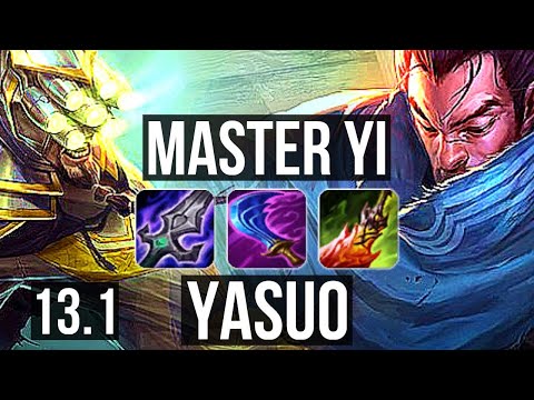 YI vs YASUO (MID) | 10 solo kills, 2.6M mastery, 1500+ games, 17/2/2, Legendary | KR Master | 13.1