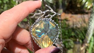Labradorite & Coral - Attaching a Metal Component