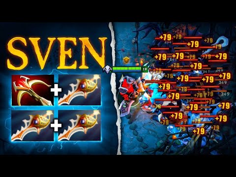 x3 Divine Rapier Sven 90 Min Mega Creeps Comeback 54 Kills | Dota 2 Gameplay