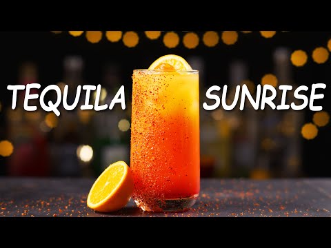 How to Make The Best Tequila Sunrise Cocktail. Drink Ingredients and Recipe.