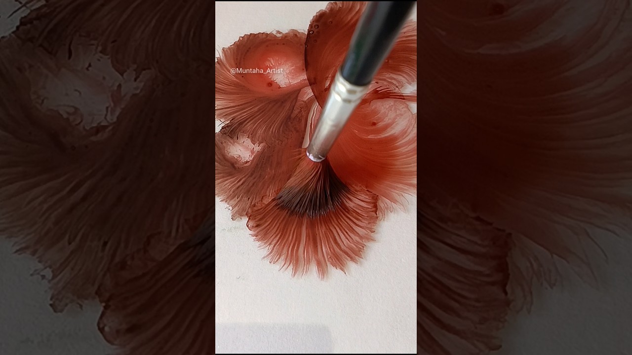Wow Art🤯! One stroke flower painting 🤎🖌️ #art #painting #trending #viral