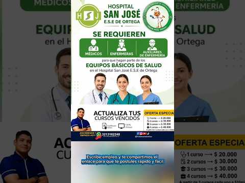 🏥 ¡CONVOCATORIA ABIERTA EN ORTEGA/ TOLIMA y Coyaima/Tolima! 🌿🩺 (Equipos Básicos de Salud)🚨