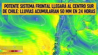 Potente Sistema Frontal llegará al centro sur de Chile: Lluvias acumularían 50 mm en 24 horas