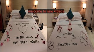10 bed decoration picture. Welcome / honeymoon / birthday / all the romantics bed surprised.