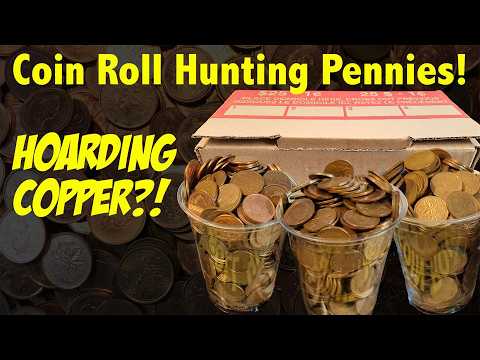 Hoarding COPPER?! Coin Roll Hunting Canadian Pennies from the Bank! Lots of Unexpected Finds!