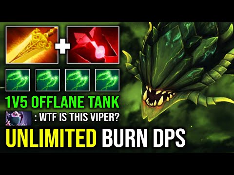 WTF Unlimited Burning Poison Radiance 1v5 Offlane Annoying Slow Imba Nethertoxin Viper Dota 2