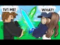 I Trained My GIRLFRIEND To Be A PRO.. Then I 1v1'd Her! (Roblox Bedwars)