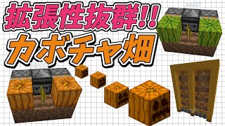 【マイクラJava版1.16/1.17+】「5分で作れる簡単カボチャ自動畑」サバイバル序盤OK！初心者でも簡単！拡張性抜群な便利装置！【Minecraft Java Edition】マインクラフト