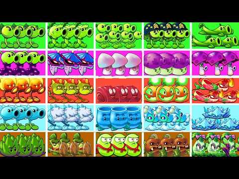 Random 25 Color Plants Power Up Vs All Zombies - Who Will Win? - Pvz 2 Plant vs Plant