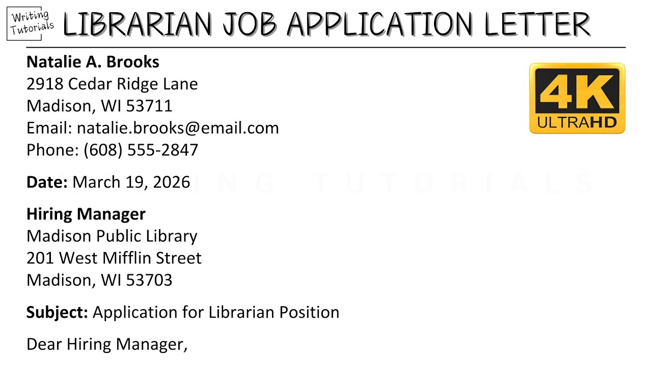 How To Write Librarian Job Application Letter with Sample and Explanation | Writing Tutorials