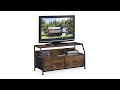 Meuble TV style industriel avec tiroirs Noir - Marron - Bois manufacturé - Métal - 93 x 49 x 42 cm