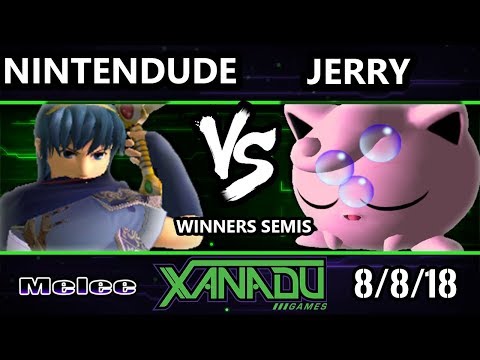 S@X 262 SSBM - Nintendude (Marth) Vs. Jerry (Jigglypuff) Smash Melee Winners Semis