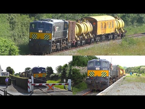 082 & the weedsprayer on the South Wexford line (6-6-2018)