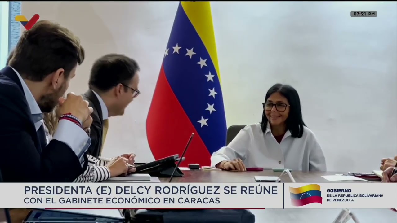 Delcy Rodríguez se reúne con el gabinete económico, 17 de junio de 2026