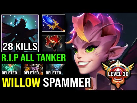 NEW OP LEVEL 30 Dark Willow Spammer First Item Veil Max Speed Shadow Realm Deleted Tanker Dota 2