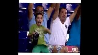 The thirst is real crazy kid at World Cup stadium