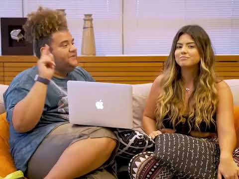 Gominho e Mayara Cardoso reagindo ao clipe de Revezamento da Gabily feat MC Rebecca e DJ Rick Joe.