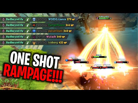ONE SHOT RAMPAGE..!! Epic Rampage Lion Thanos One Finger Rampage 7.27 | Dota 2