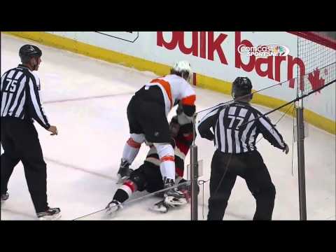 Flyers -  Senators fight - Couturier vs Turris (12/9/13)