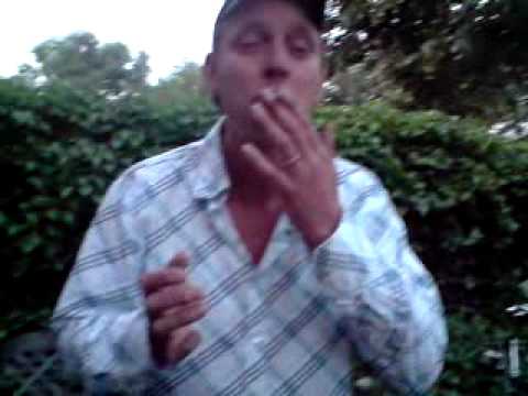 Man eating burning cigarette's