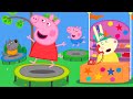 Peppa Pig Jumps High On Trampolines