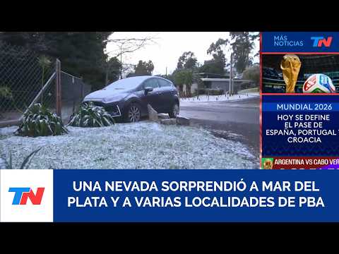¡NIEVA EN BUENOS AIRES! Varias localidades bonaerenses y Mar del Plata amanecieron tapados de nieve