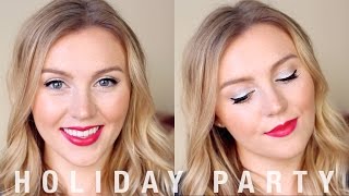 Holiday Party Drugstore Makeup + Loose Waves Tutorial
