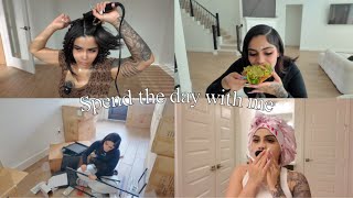VLOG| spend the day with me, life update, unboxing packages, curling my hair, late dinner