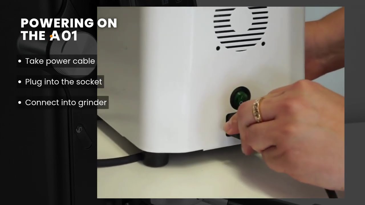 Quamar A01 Coffee Grinder - Step 4: Powering on the A01
