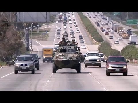 LAV-25 Amphibious Vehicle Rides On Highway