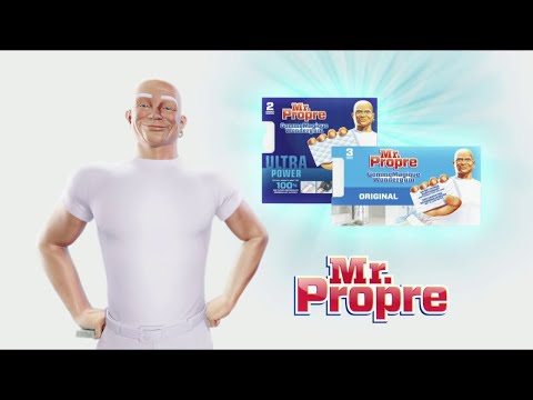Gomme Magique Mr Propre "une propreté éclatante rien qu'avec de l'eau" Pub 25s