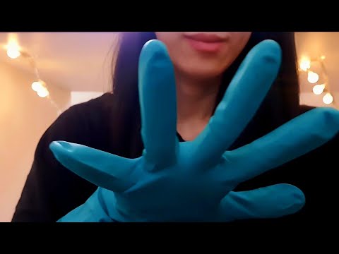 ASMR Head Massage With Latex Gloves 🦢💙 hair brushing, nail scratching, scalp massage, fabric scratch