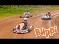 Blippi S Go Kart Race Cars Trucks Vehicles Cartoon Moonbug Kids