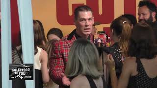 John Cena greets fans outside Coyote Vs Acme Premiere at Bruin Theatre in Westwood