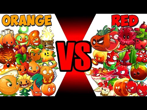 Team ORANGE vs RED Plants - Who Will Win? - PvZ 2 Team Plant Vs Team Plant