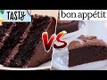 I TESTED Bon Appétit's Chocolate Cake VS Tasty's Ultimate Chocolate Cake - Viral Recipes Tested