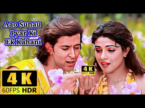 Aao Sunao Pyar Ki Ek Kahani 4K Video Song_ Shreya Ghosal_ Sonu Nigam Hrithik priyanka(4K Video Songs
