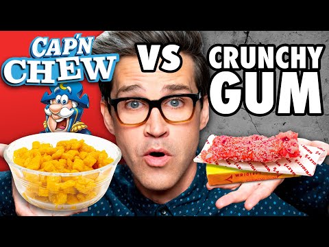 Chewy Crunchy Food vs. Crunchy Chewy Food Taste Test Video