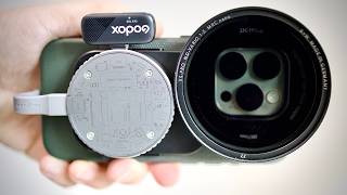 iPhone minimalist video rig for shooting proress with mic and filters