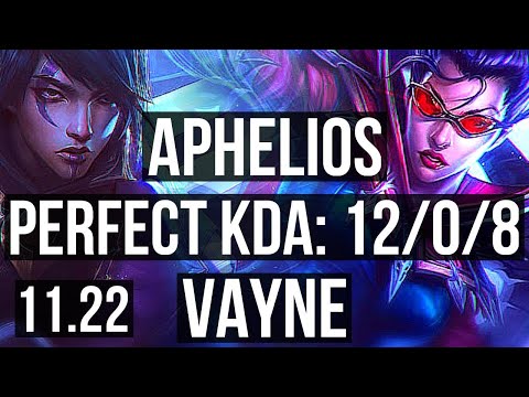 APHELIOS & Leona vs VAYNE & Vel'Koz (ADC) | 12/0/8, Legendary | EUW Master | 11.22