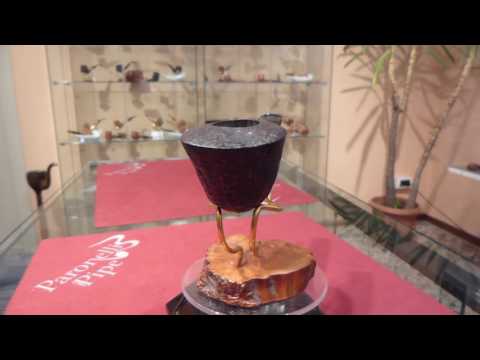 Pipa radica half bent sabbiata fatta a mano - www.paronellipipe.it