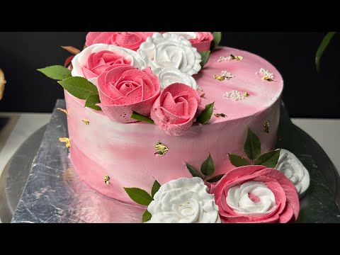 Pink Cake For Birthday Girl || Beginner Pink Cake Decoration