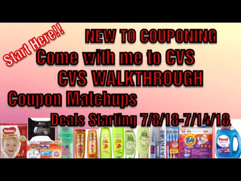 Come with me to CVS. CVS In Store Walkthrough Newbie Easy Coupon Matchups for Deals 7/8/18-7/14/18 Video