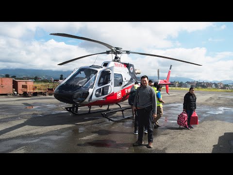 Helicopter ride from Lukla Airport to Kathmandu