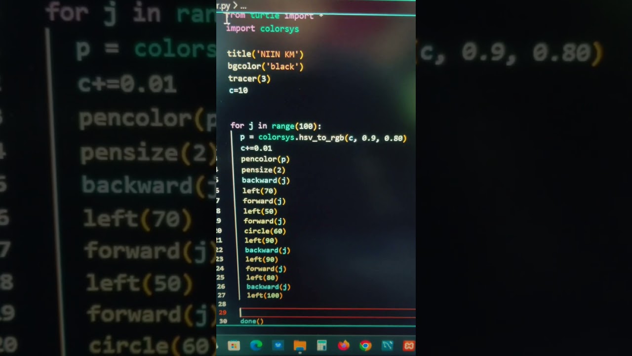 Amazing design using turtle in python | graphics | VS code #shorts #python