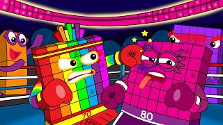 Boxing Match, Numberblocks Battle 70 vs 80 l Numberblocks fanmade coloring story